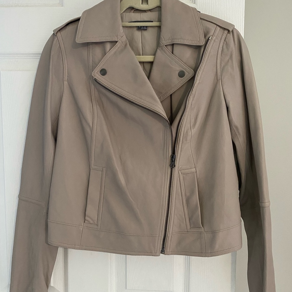 Vince Women's Taupe Leather Jacket